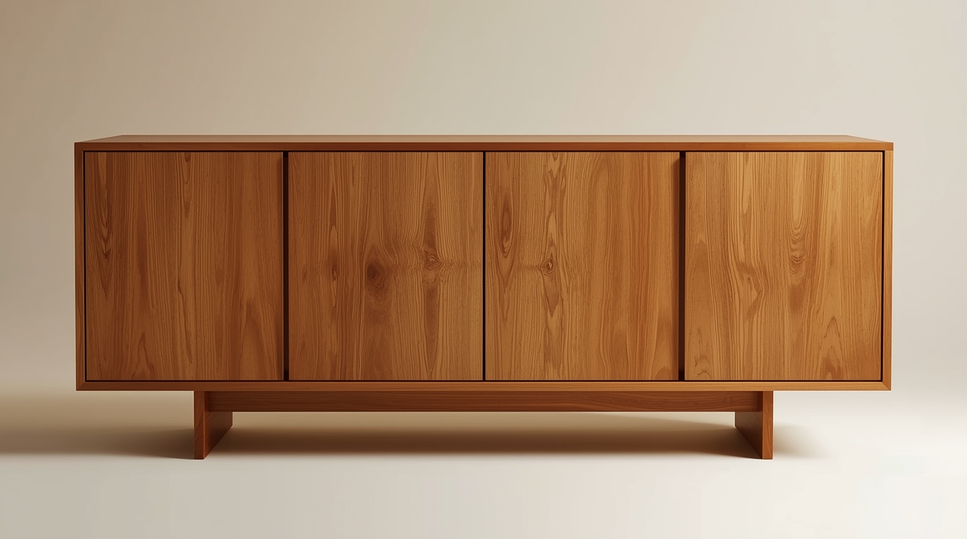 Custom wooden cabinet with natural finish by Grozthit